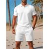 2025 Men's Slim Fit Summer Sports Short Sleeve Polo Shirt & Shorts Set