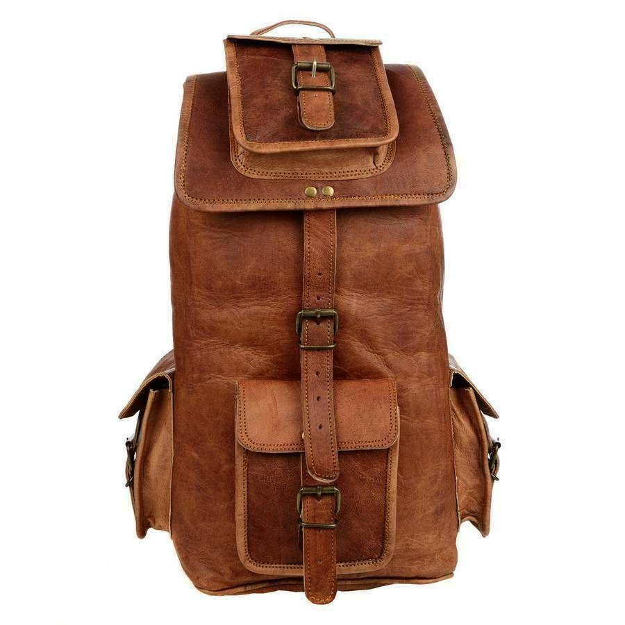 New Sturdy Goat Leather Back Pack Rucksack Travel Bag For Men's and Women's