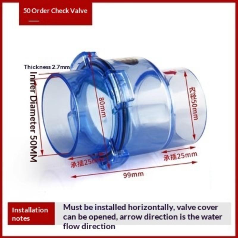 PVC Movable Transparent Anti Reflux Valve Anti Backwash Blockage Proof for Home Renovation Plumbing Works