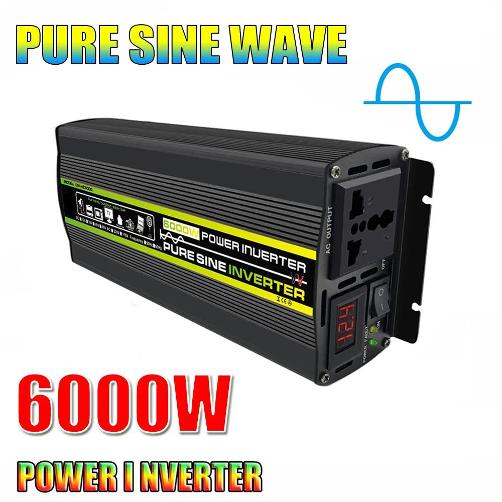 Pure Sine Wave Inverter DC 12V To AC 220V 50Hz 8000W 6000W 4000W 3000W Voltage Transformer Power Converter Solar Car Inverter