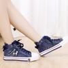 Scarpe alte in tela di jeans versione coreana da donna scarpe casual primavera e autunno nuove retrò taglie grandi scarpe da skate cerniera