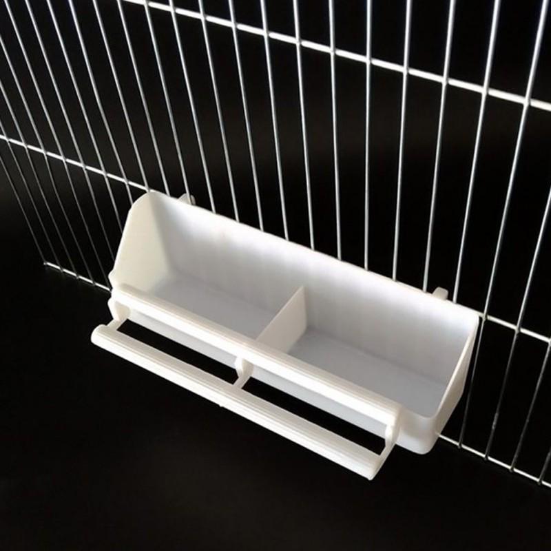 Haustier Papagei Vogelkäfig Hängen Dicke Lebensmittel Container Feeder Waterer Weiß Vogel Feeder