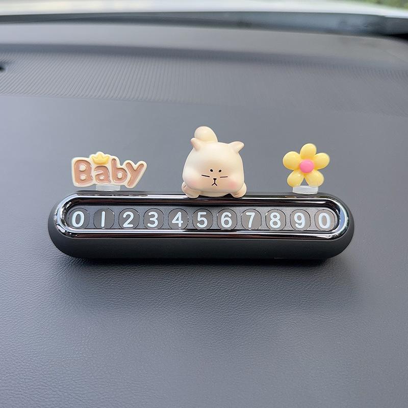 Cute Temporary Parking Phone Number Plate for Car Interior