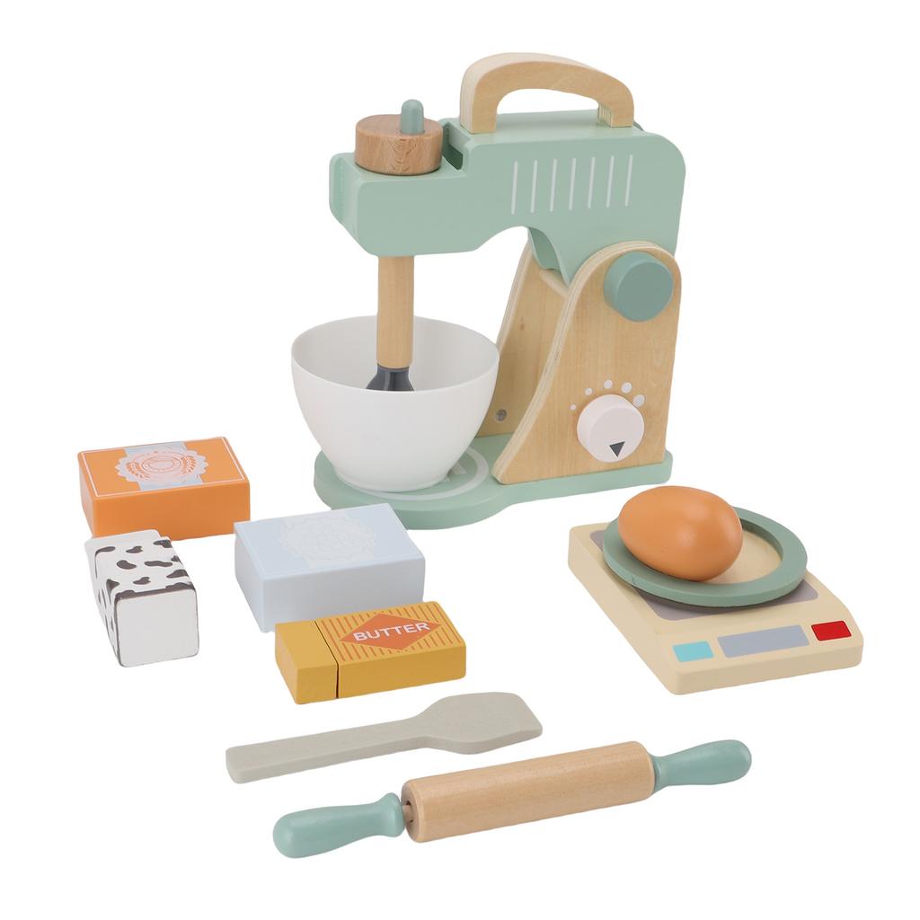 Holzmixer Spielset Backmixer Spielzeug Spielküchenzubehör für Kleinkinder Rollenspiel