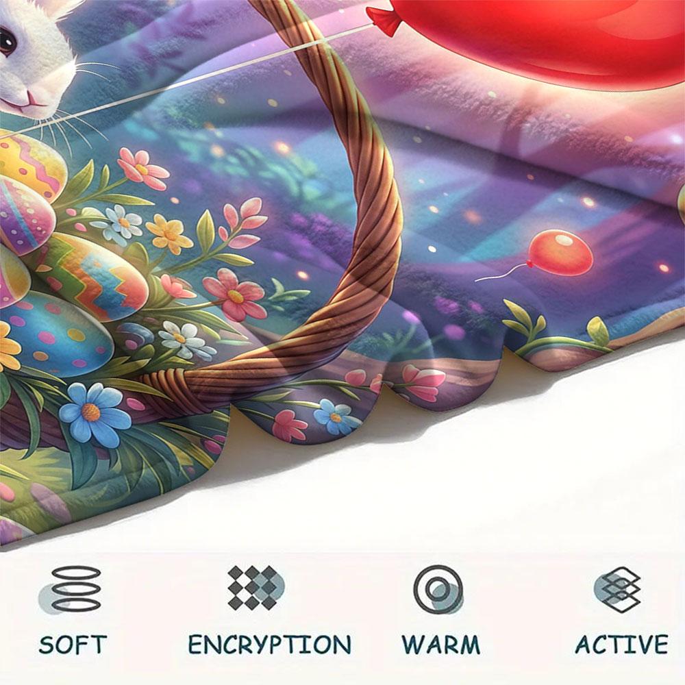 1Pc Easter Pokemon Print Flannel Blanket, High quality Comfortable for All Seasons, Home Decor, Warmth and Comfort, Perfect for Christmas Gifts