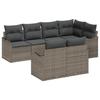 Ensemble de canapés de jardin vidaXL 7 pièces avec coussins gris en poly rotin 3354408