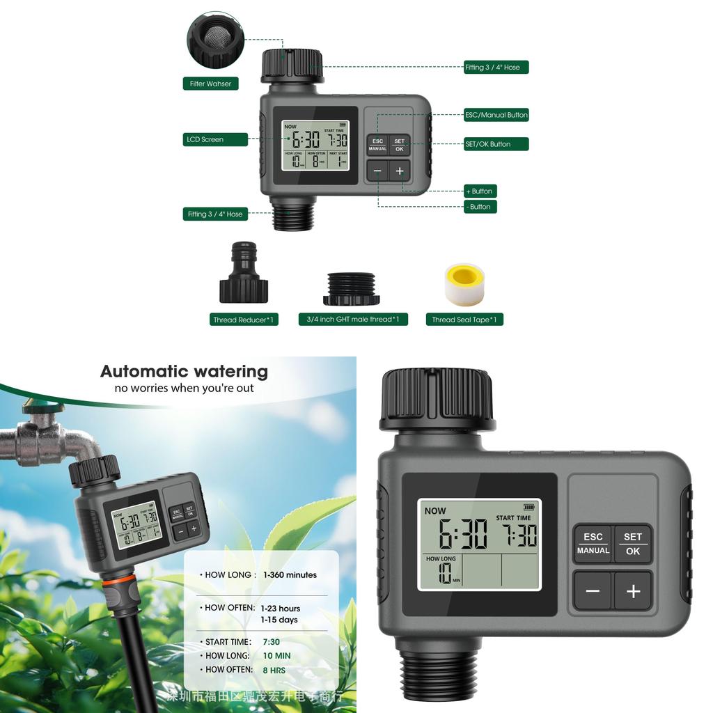 Outdoor Garden Irrigation Timer With Automatic Water Control For Home Garden And Agriculture