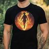 Cowboy In Flames Print Unisexs Premium Cotton T Shirt High Quality Casual Western Multi Sizes S To 5xl Vintage Breathable