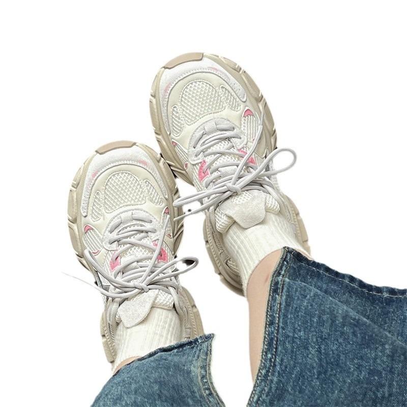 Daddy shoes women's spring and summer mesh thick-soled heightening fashion lace-up casual versatile sports shoes