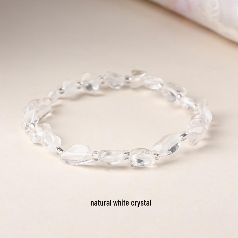 Original Natural Stone Beaded Bracelet - Women's Irregular Shape Crystal for Seaside Vacation Style