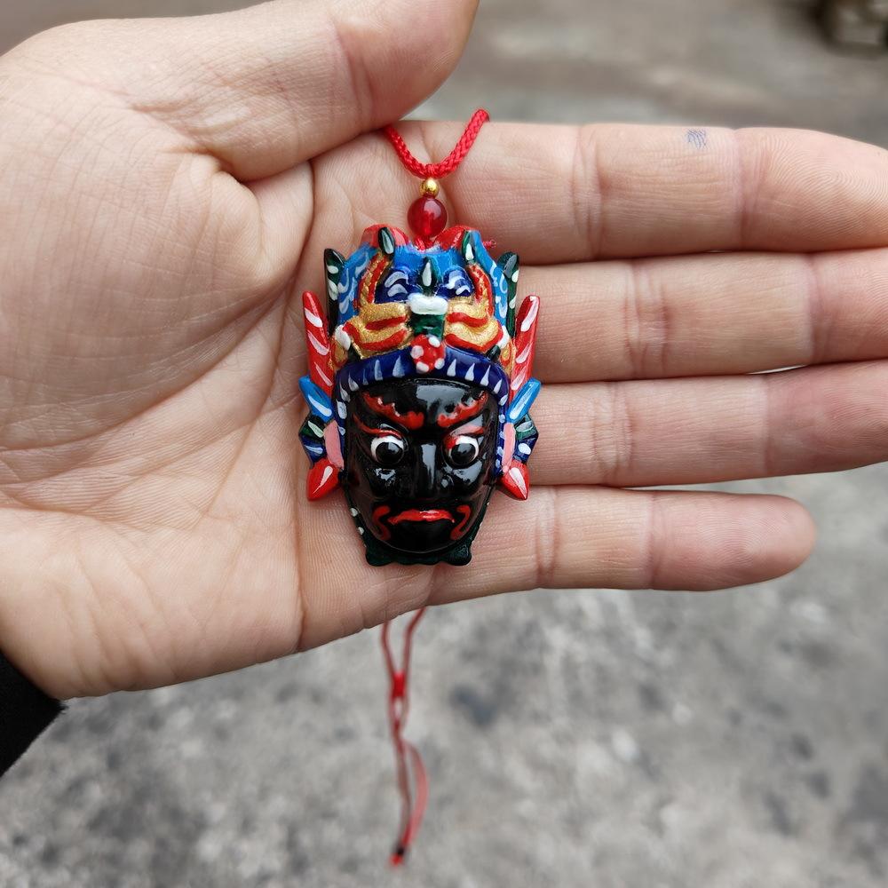 Halloween cos Ghost play mask, Japanese sacrificial costume props, Halloween carnival, horror ghost entertainment Nuo Opera Mask