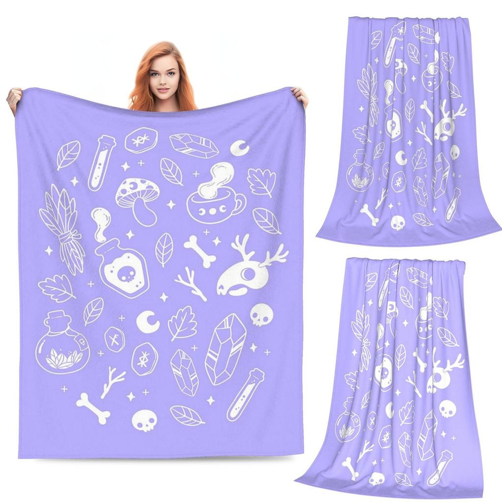 Herb Witch Black And White Nikury Blanket Flannel Sofa Throw Blanket Super Soft for Couch Bedding Travel Throws Bedspread Quilt