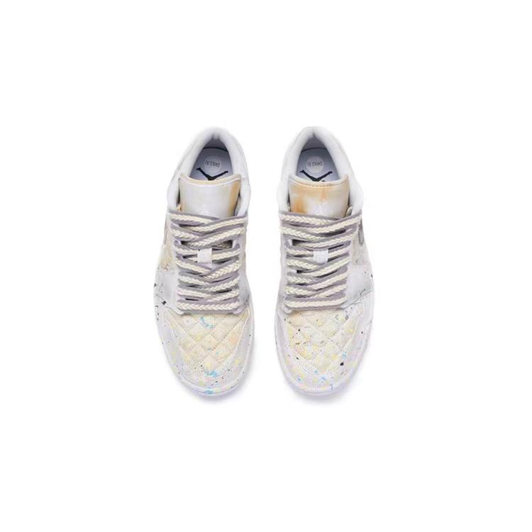 Jordan Air Jordan 1 Low Leather Low top Vintage Basketball Shoes Women's Ecru DB6480-100(Team80-)