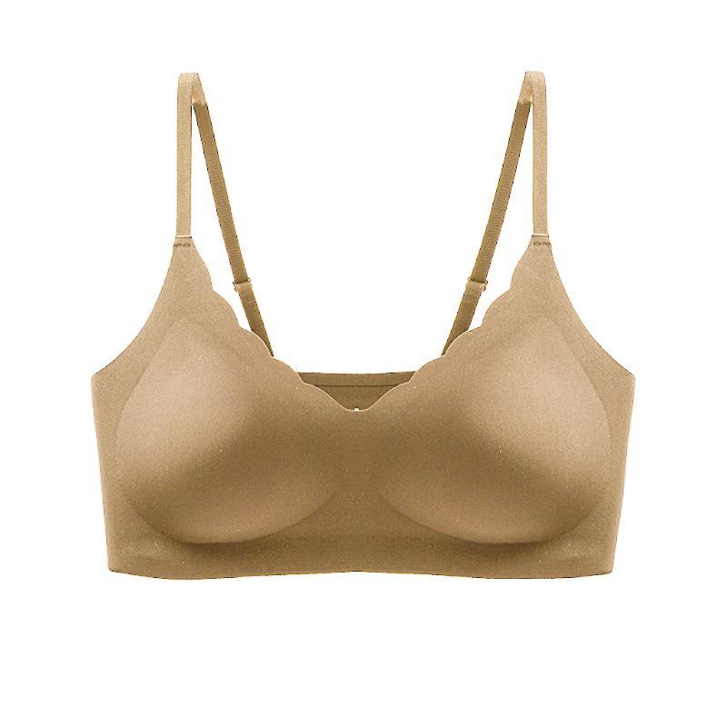 V-neck Seamless Wave Edge Bra - Wire-free, Thin, and Comfortable for Women