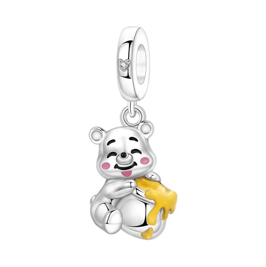 S925 Silver Cute Panda Bear Penguin Beaded Pendant Bracelet Handmade Jewelry Gift for Women Girls