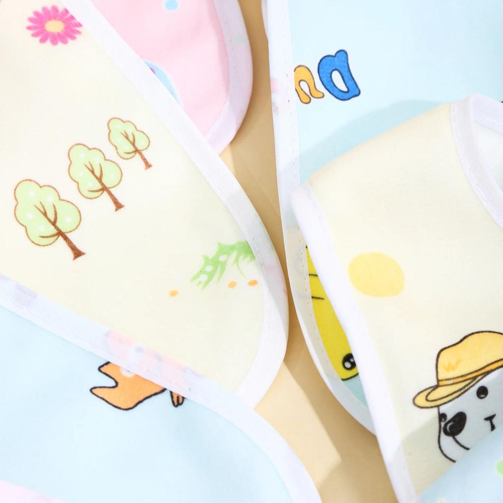 Random 4/6/8/10PCS Baby Bibs Cotton Waterproof Bib Children Feeding Clothes Protection Kids Toddler Scarf for Newborns Boys Girl