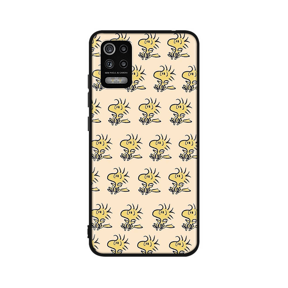 PT81 Snoopy Woodstock Case for iPhone 16 15 Plus 14 13 12 11 Pro 8 7 6S 6 SE 5S X XR XS Max Realme C30 C33 C31 9I Huawei P30 Black Sofe Cover