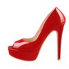Crossdresser Sexy StilettosWomen Platform Peep Toe High Heel Sandals Nude Patent Leather Sexy Elegant Stiletto Heels Sandals