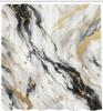 Black And White Shower Curtain, Modern Classic Marble Print With Golden Yellow And Grey Details, Cloth Fabric Bathroom