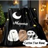 Custom Name Brown Bear Heart Love  Blanket  Ideal Bedding Blanket Perfect for Travel, Camping, Living Rooms, Offices, Sofas, Fan Christmas gift