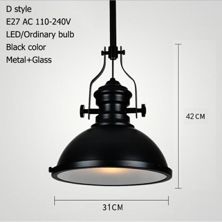 3 style Loft retro Industrial hanging Hardware metals pendant lamp vintage E27 LED lights Kitchen