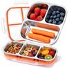 2er-Pack Wiederverwendbare Edelstahl-Snackbehälter 3-Fächer Unterteilte Bento-Box Tragbare Lunchbox Für Schule Zuhause Reise Picknick