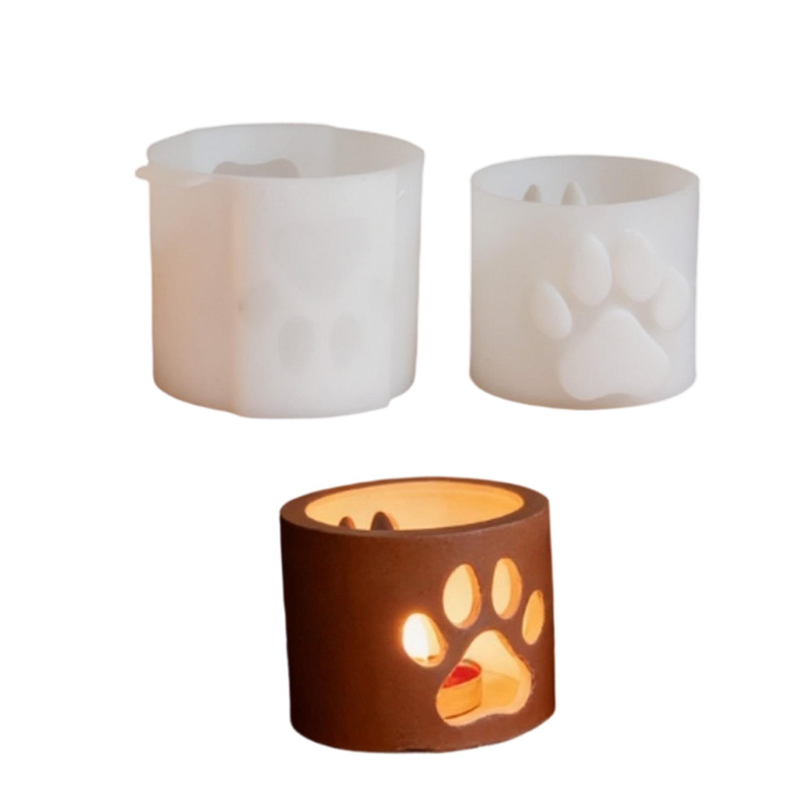 

Easy Release Silicone Mold for Handmade Dog Claw Shaped Candlestick Candle Base Making Mould Tealight Holder Mold 1