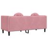 2 Seater Sofa with Cushions Pink Velvet