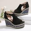 Summer New Large Size Wedge Heel Sandals Casual Buckle Muffin Platform High Heel Sandals Women