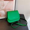 Trendy Saddle Shoulder Bag Women PU Leather Crossbody Purse Simple Solid Color Flap Handbags Pouch