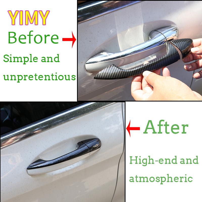 ABS Carbon Fiber Car Door Handle Trim Suitable for Mercedes Benz E Class W213 2016- GLC X253 C Class W205 2015- LHD