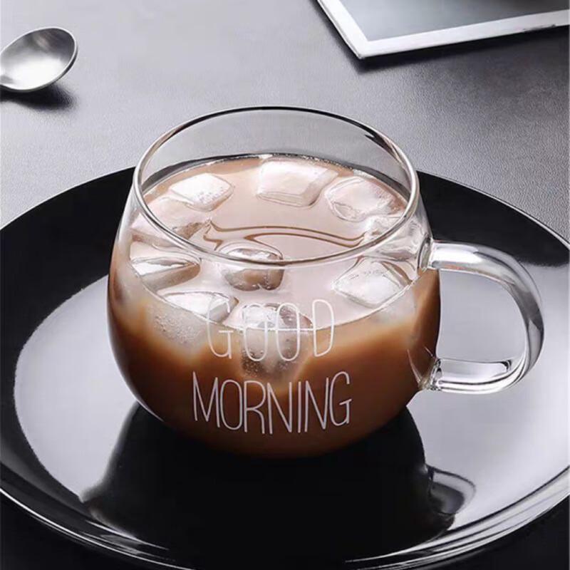 Stylish High Borosilicate Glass Mugs with Handles - Set of 2