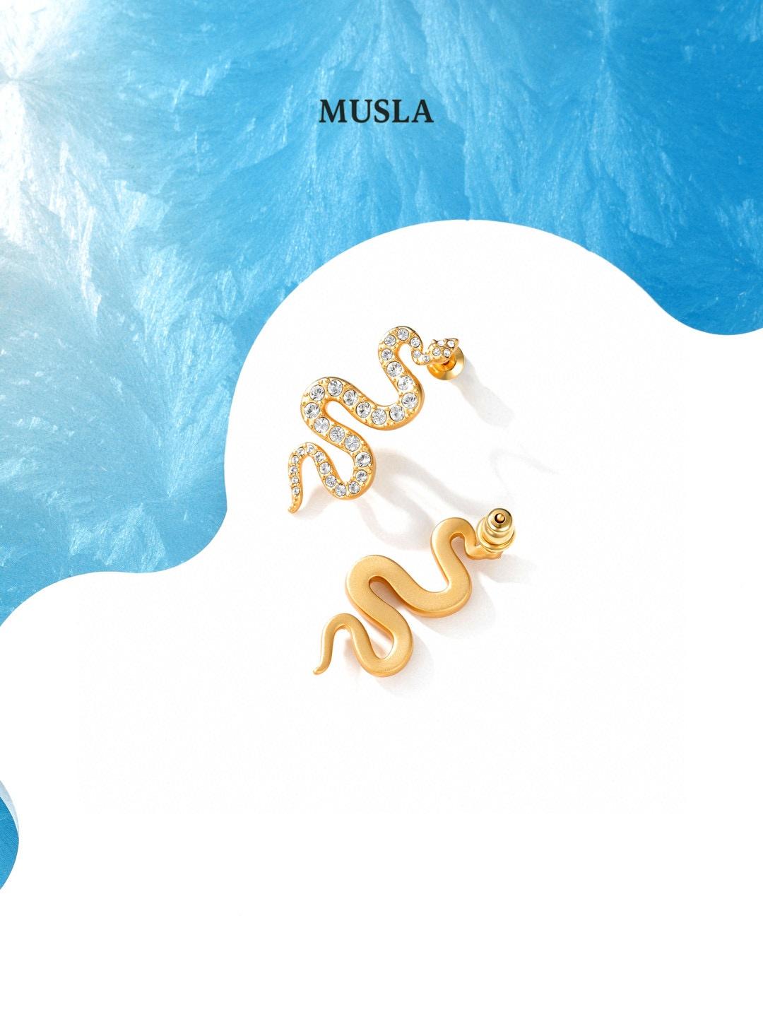 

Musla Design Ювелирные изделия для женщин Модные серьги Серьги из стерлингового серебра 925 пробы Модные серьги-пусеты с цирконом золотой