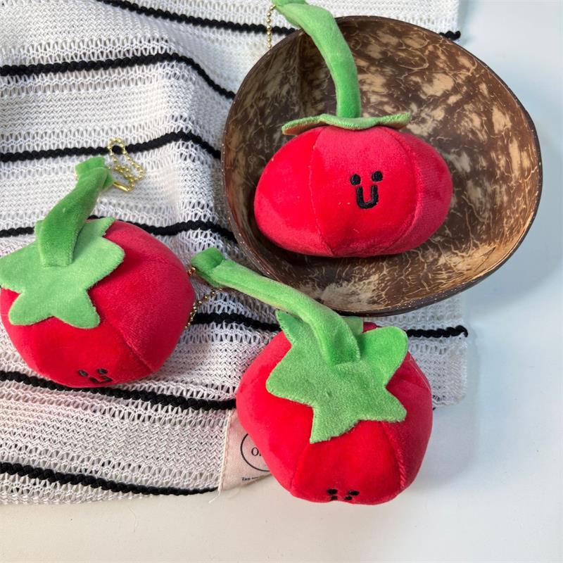 1/2 Pezzi Bambola Peluche Frutto Pomodoro Carina Divertente Giocattolo di Peluche Portachiavi Ciondolo Borsa Appendi Fascino Decorazione Ricompensa Regalo di Compleanno Portachiavi per Coppia