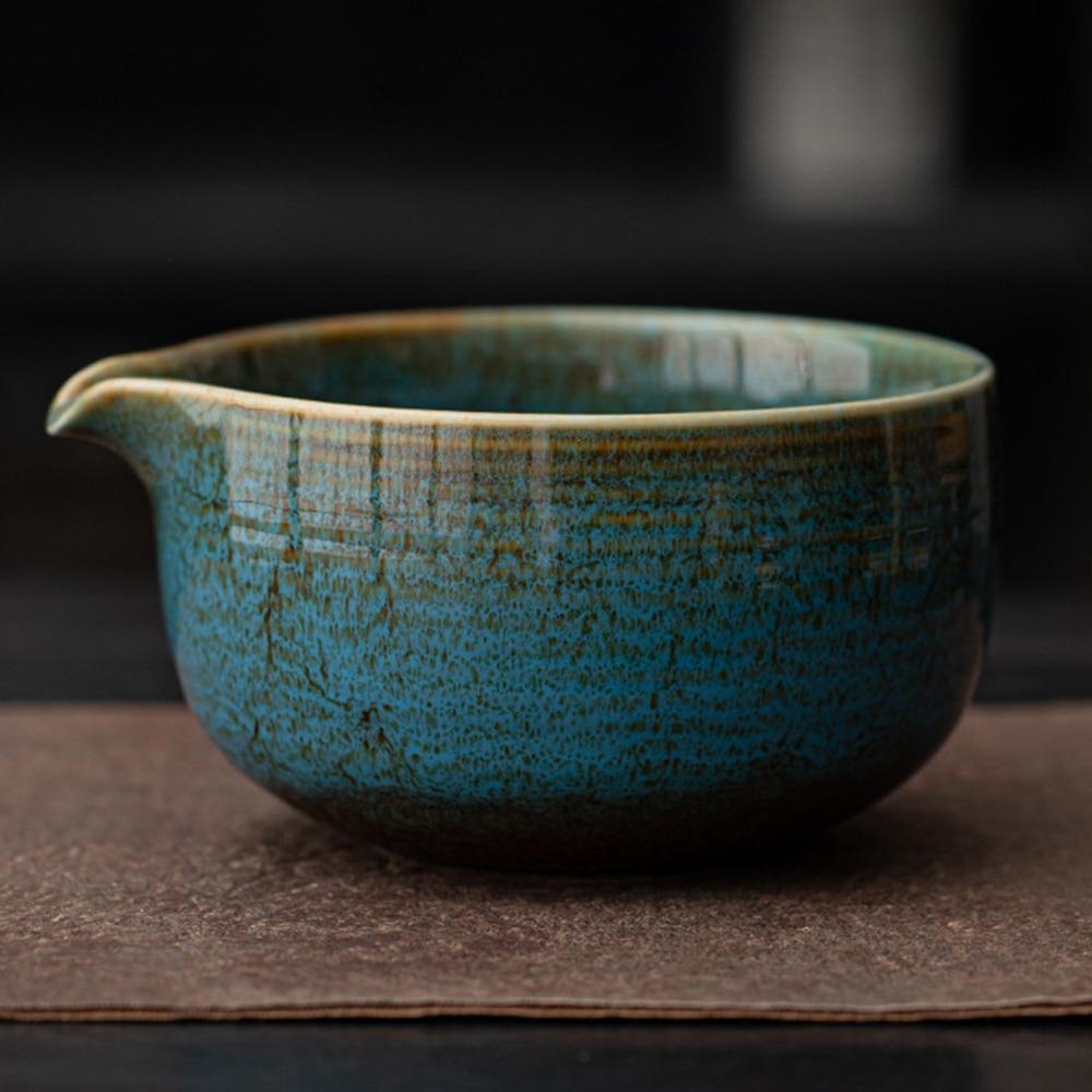 Ceramic Matcha Bowl Kiln Discoloration Smooth Green Tea Maker Cup High Temperature Resistant Large Capacity Tea Brush Stand