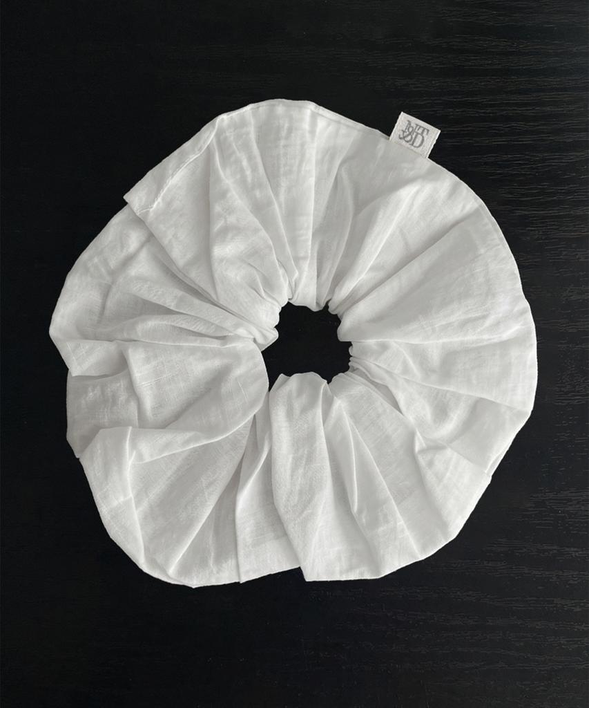 Nuart Studio Marie Cotton Hair Scrunchie_Black/White