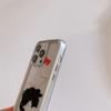 Custodia di lusso in TPU trasparente elettroplaccato con motivo a gattino e cucciolo per iPhone 15 Pro Max 14 13 12 Pro, con protezione anticaduta integrale e fiocco