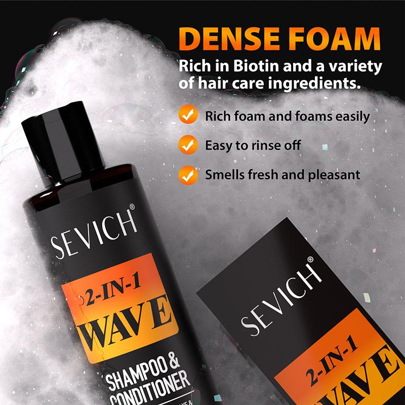 2 IN 1 Wave Shampoo for Men Strong Hold Waves Control Pomade  Non-Greasy Hair Styling Paste Wave Hair Oil Gel With Brush Anti Hair Loss Shampoo 200ml