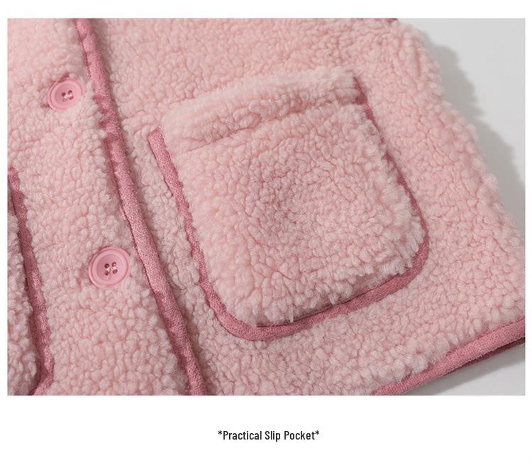 Suéter Chaleco de Punto Forrado de Polar para Niñas Invierno 2025