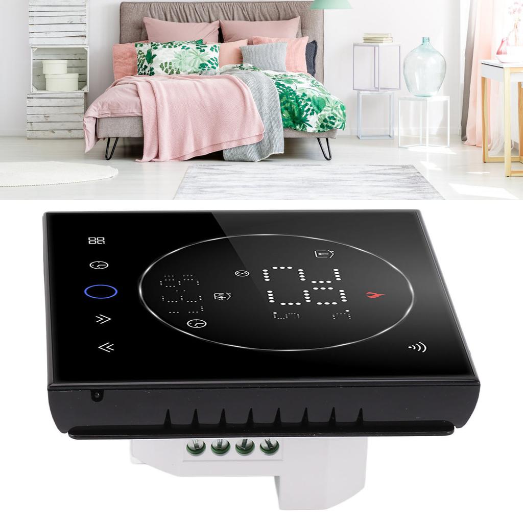 Programmable Smart Home Thermostat AC95.240V Voice Control LED Screen IP20 Energy Saving Smart WiFi Thermostat for Electric Heating