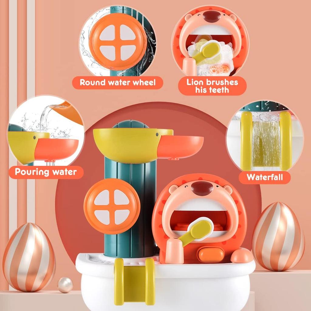 The Lion Brushes Baby Bath Toy Set Bath Toy Water Toy Bath Gifts for Children Boys and Girls From 2 Years