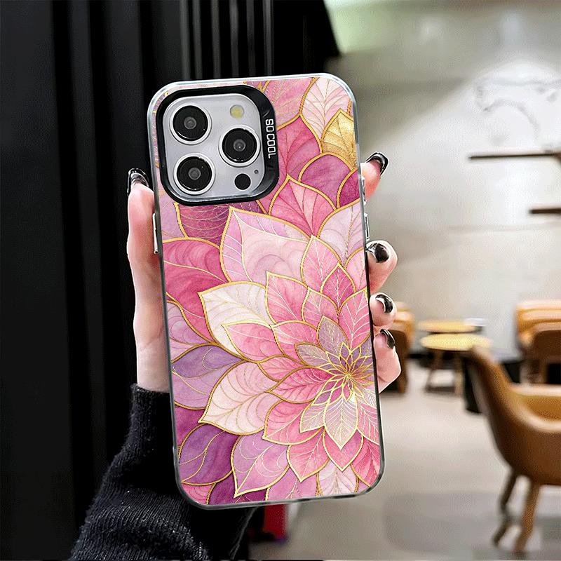 Beautiful Rose Gold Art Shockproof Phone Case for iPhone 17 Air 16 16E 15 Pro Max 14 Plus 13 Mini 12 Back Cover Anti Fall Fundas