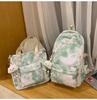 The New Large-capacity Multi-compartment Schoolbag Is Tie-dyed, Cute and Sweet Literary Backpack, Versatile Casual and Lightweight Make-up Bag.