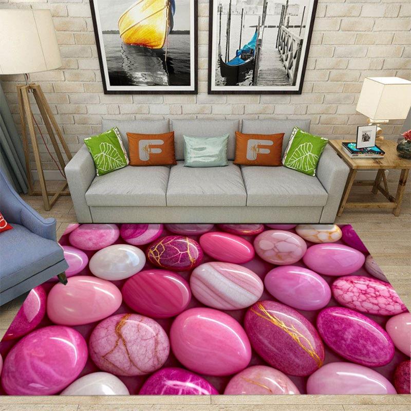 Wizualny Dywan 3D Seria Różowa Trójwymiarowy Gęś Miękki Kamień Drukowana Mata Podłogowa Salon Sypialnia Antypoślizgowy Duży Dywan