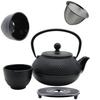 CAST IRON KETTLE 0.8L TEA AND HERB INFUSER 2x CUPS PLATE
