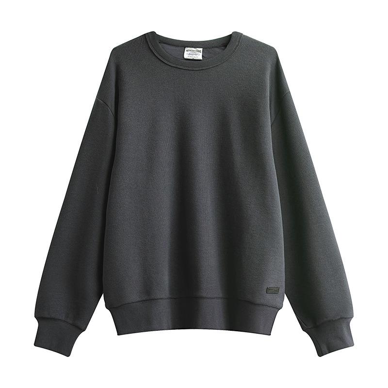 

Autumn Flower Gray Luxury Waffle Without Liner and Hooded Gray Casual Plain Solid Color Sweater. XXXL