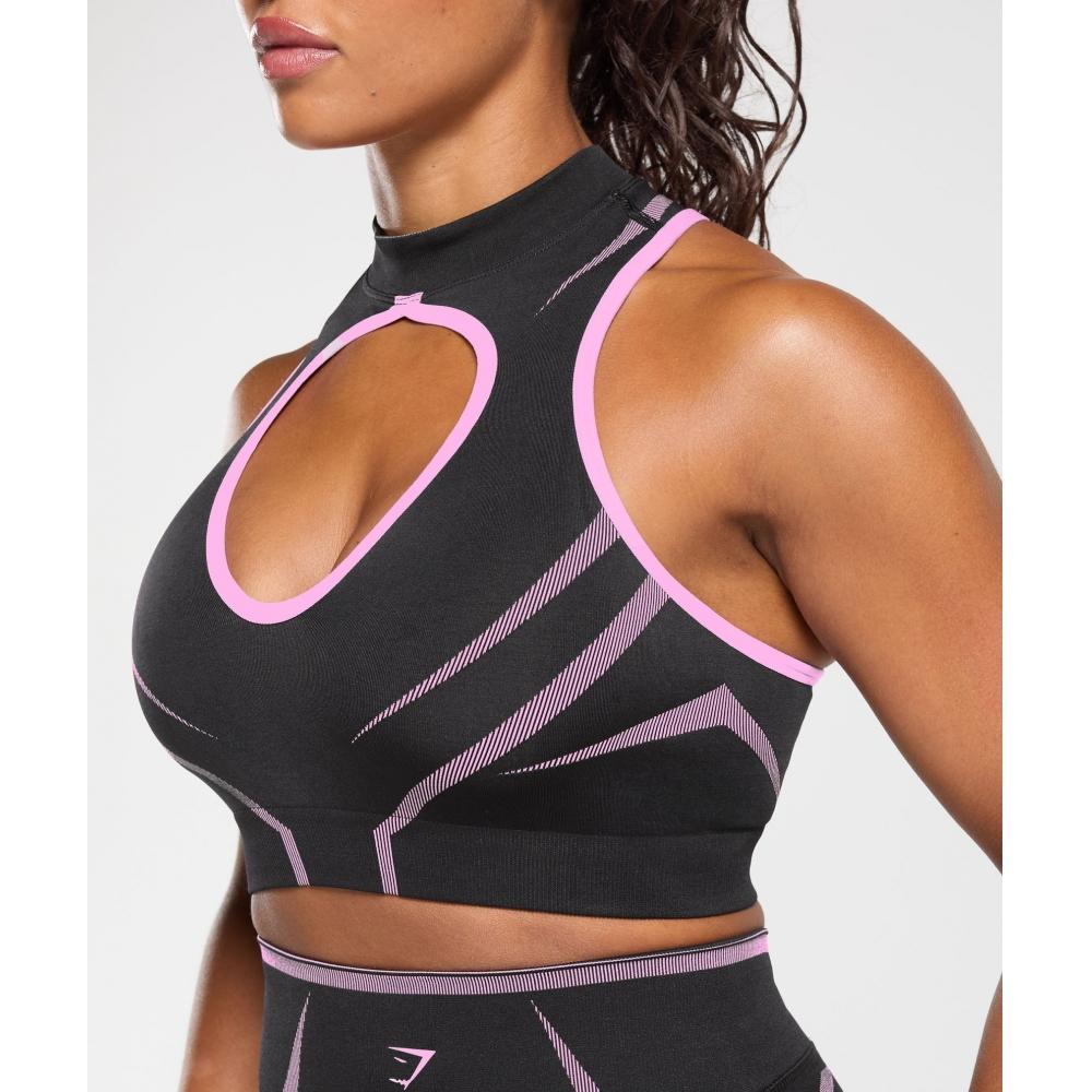 Gymshark Apex Lift Seamless Crop Top Darkest Purple Sour Pink B3c5b Pb9n