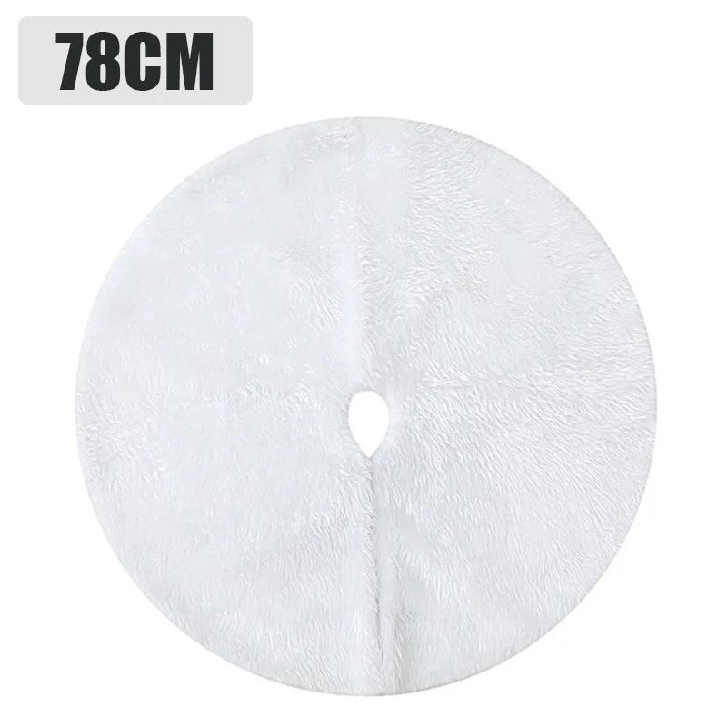 

78/120см Белая Юбка для Новогодней Елки Плюшевый Искусственный Мех Круглый Ковер Мат 2026 Рождественское Украшение Декор Новый Год Навидад Домашний Декор 1PC