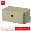 AE205 PU Leather Fingerprint Jewelry Safe Box