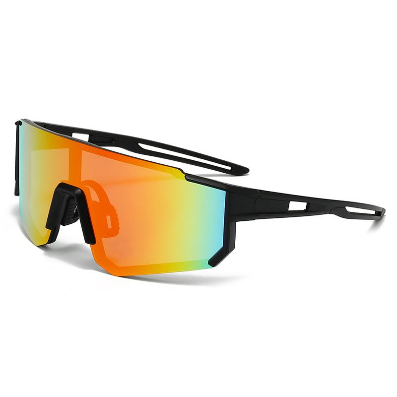 Functional Oversized Sunglasses Personality Trend Integrated Colorful Lenses Sun Protection Sunglasses 3256